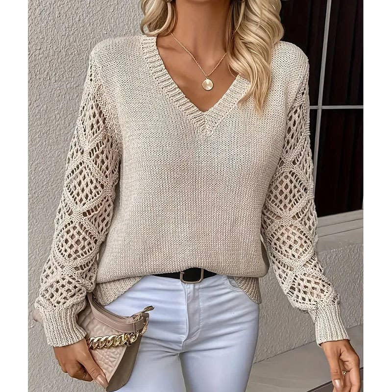 The Olivia Lace Sleeve Sweater 🤍