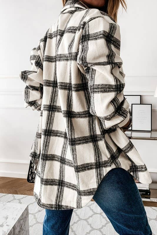 Plaid Button-Up Jacket 🖤