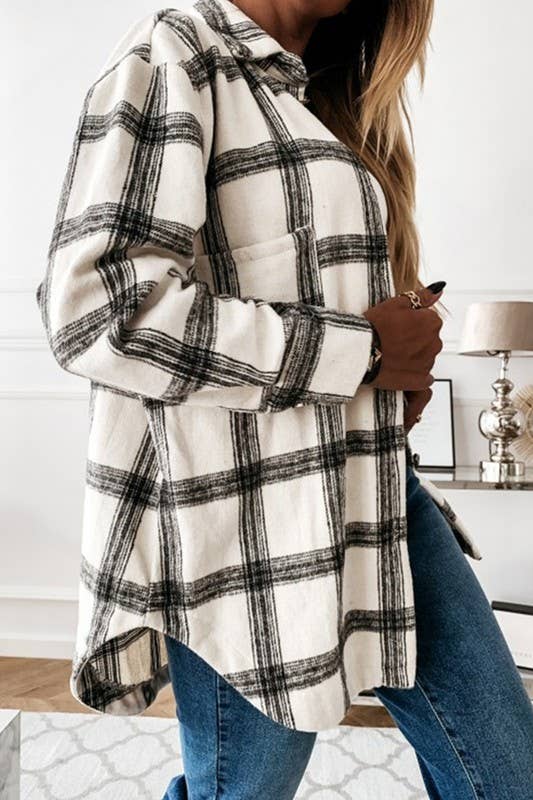 Plaid Button-Up Jacket 🖤