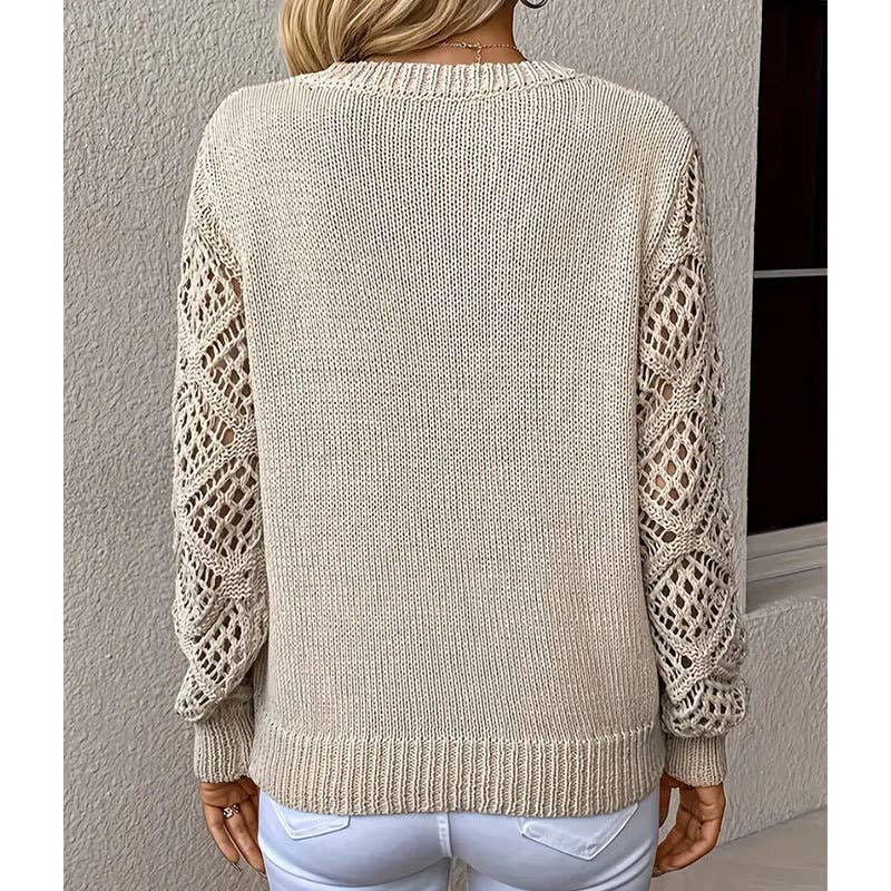 The Olivia Lace Sleeve Sweater 🤍