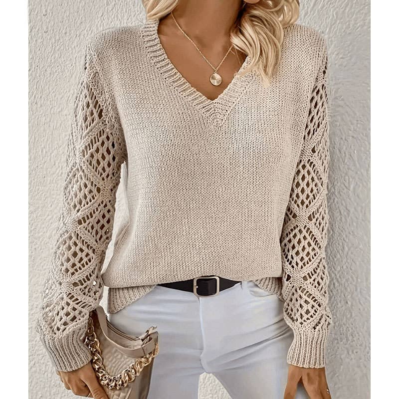 The Olivia Lace Sleeve Sweater 🤍