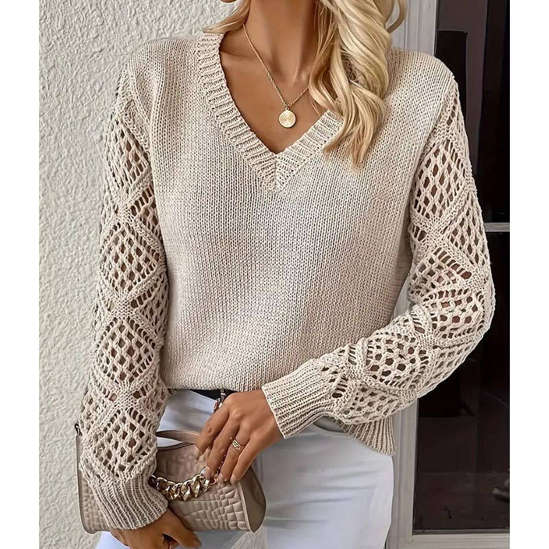 The Olivia Lace Sleeve Sweater 🤍