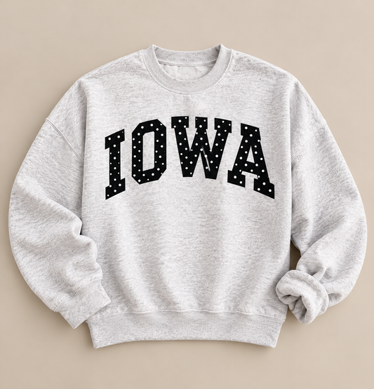 Iowa Polka Dot Crewneck Sweatshirt 🖤